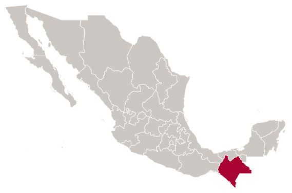 Mapa del Estado de Chiapas en la Ruta del Tren Maya