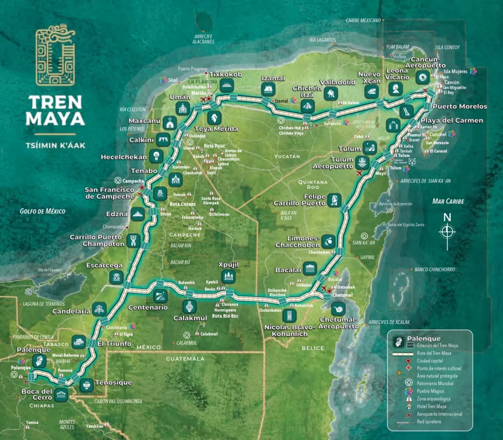 Route Tren Maya Map