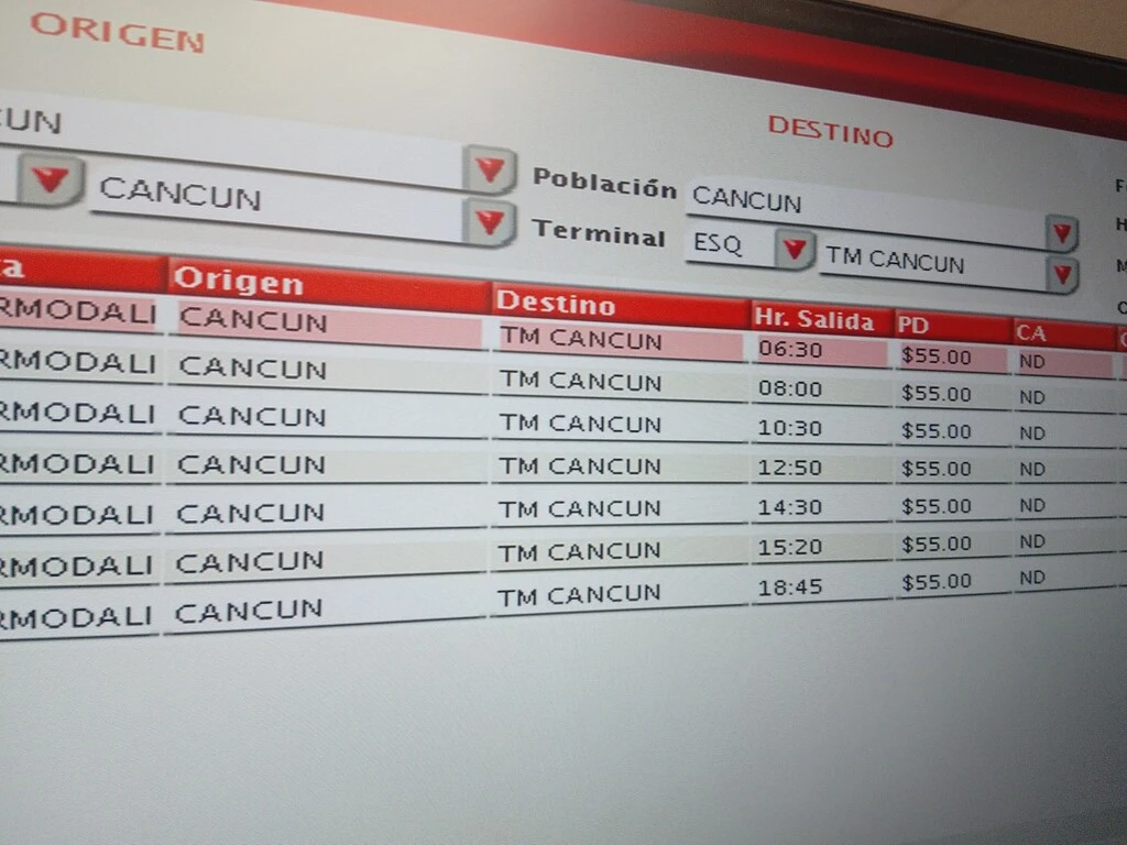 Horarios ADO Centro hacia Estación Tren Maya