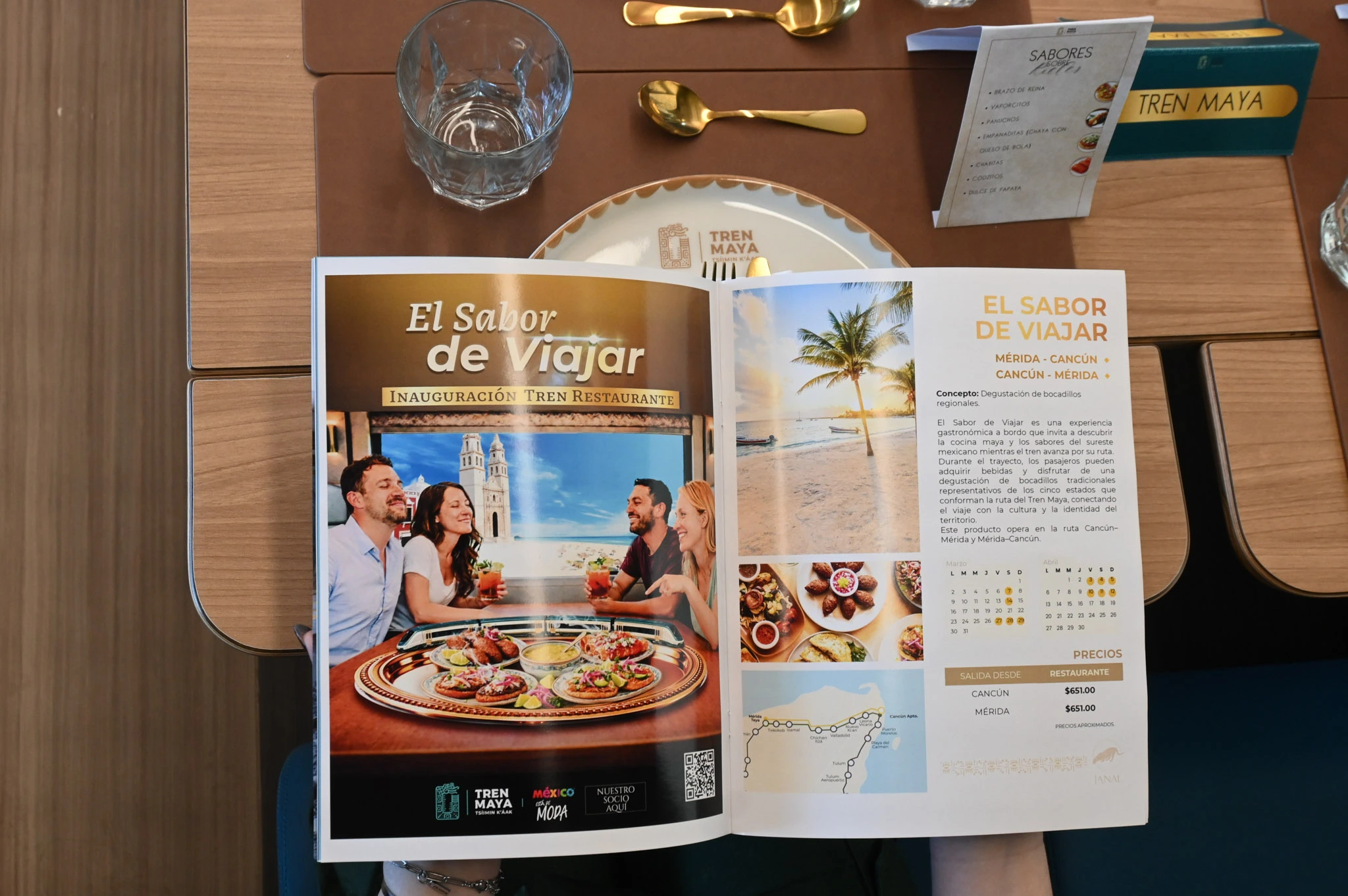 Menú gastronómico Tren Maya Restaurante